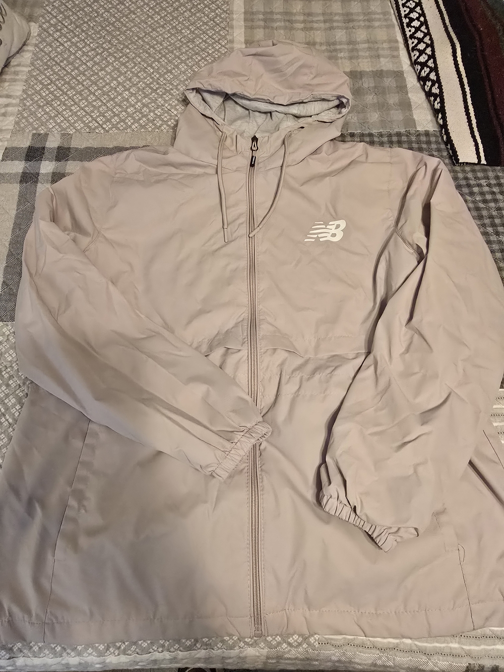 New Balance Women's Taupe Hooded Windbreaker Jacket